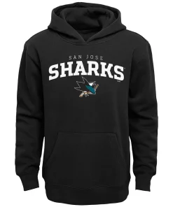 Youth Black San Jose Sharks Team Lock Up Pullover Hoodie