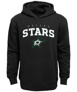 Youth Black Dallas Stars Team Lock Up Pullover Hoodie