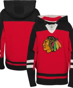 Youth Red Chicago Blackhawks Ageless Revisited Home Lace-Up Pullover Hoodie