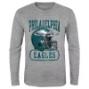 Youth Heathered Gray Philadelphia Eagles Head-to-Head Long Sleeve T-Shirt