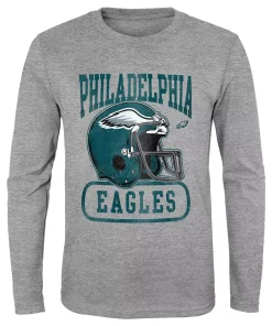 Youth Heathered Gray Philadelphia Eagles Head-to-Head Long Sleeve T-Shirt