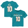 Toddler Miami Dolphins Tyreek Hill Aqua Mainliner Player Name & Number T-Shirt