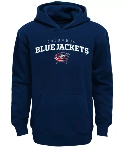 Youth Navy Columbus Blue Jackets Team Lock Up Pullover Hoodie