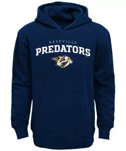 Youth Navy Nashville Predators Team Lock Up Pullover Hoodie