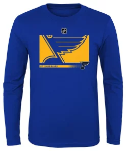 Youth Blue St. Louis Blues Authentic Pro Secondary Logo Long Sleeve T-Shirt