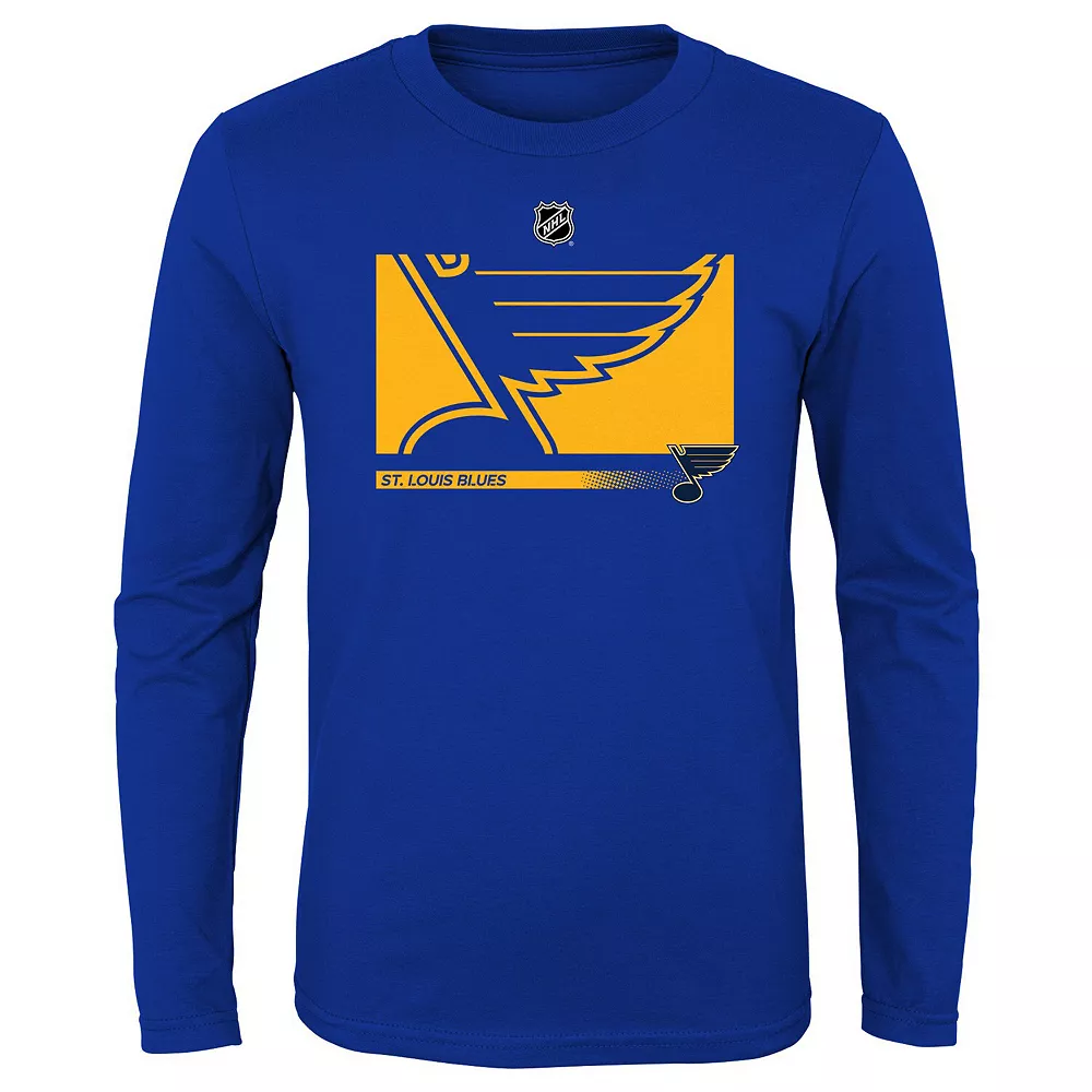 Youth Blue St. Louis Blues Authentic Pro Secondary Logo Long Sleeve T-Shirt 1 Youth Blue St. Louis Blues Authentic Pro Secondary Logo Long Sleeve T-Shirt