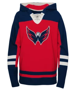 Youth Red Washington Capitals Ageless Revisited Home Lace-Up Pullover Hoodie -MLB Shop 6065128 ALT2