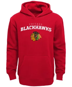 Youth Red Chicago Blackhawks Team Lock Up Pullover Hoodie
