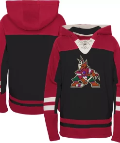 Youth Black Arizona Coyotes Ageless Revisited Home Lace-Up Pullover Hoodie -MLB Shop 6065891 ALT