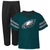 Toddler Midnight Green/Black Philadelphia Eagles Red Zone V-Neck Jersey Top & Pants Set