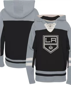 Youth Black Los Angeles Kings Ageless Revisited Home Lace-Up Pullover Hoodie -MLB Shop 6080274 ALT