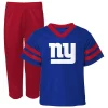 Toddler Royal/Red New York Giants Red Zone V-Neck Jersey Top & Pants Set