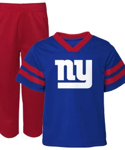 Toddler Royal/Red New York Giants Red Zone V-Neck Jersey Top & Pants Set