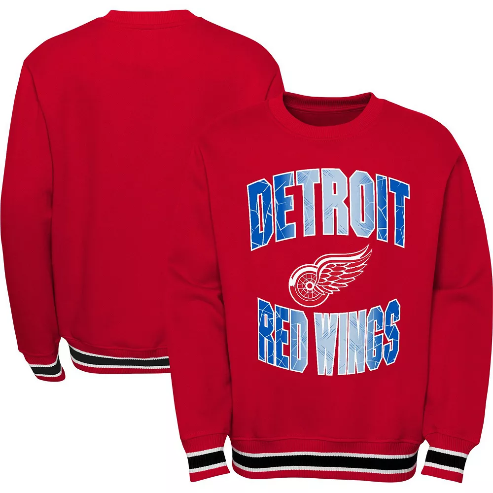Youth Red Detroit Red Wings Classic Blueliner Pullover Sweatshirt 1 Youth Red Detroit Red Wings Classic Blueliner Pullover Sweatshirt