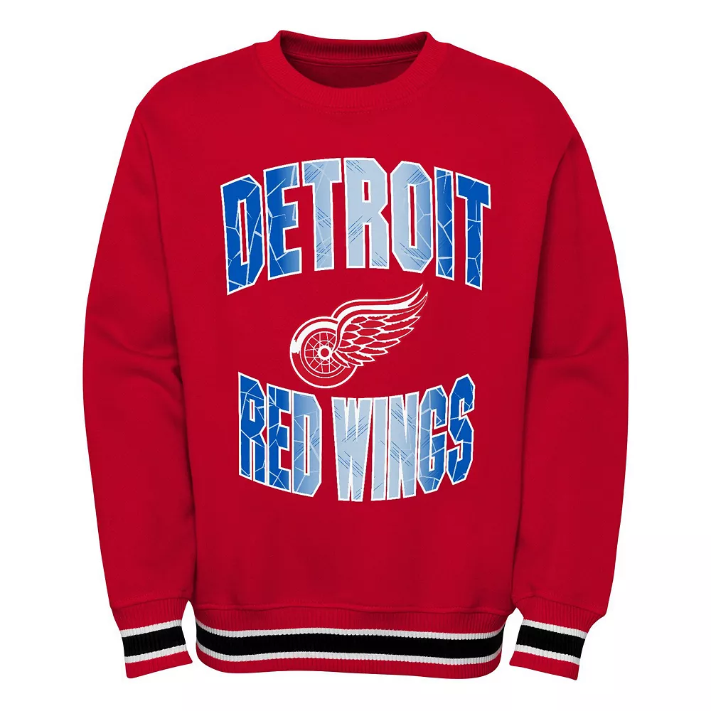Youth Red Detroit Red Wings Classic Blueliner Pullover Sweatshirt 3 Youth Red Detroit Red Wings Classic Blueliner Pullover Sweatshirt - Image 3