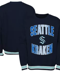 Youth Deep Sea Blue Seattle Kraken Classic Blueliner Pullover Sweatshirt
