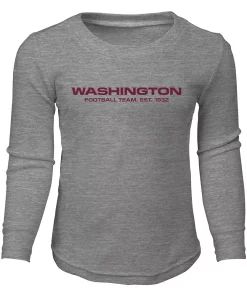 Youth Heather Gray Washington Football Team Long Sleeve T-Shirt & Pants Sleep Set -MLB Shop 6084327 ALT