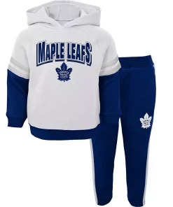 Toddler White/Blue Toronto Maple Leafs Miracle On Ice Raglan Pullover Hoodie & Pants Set