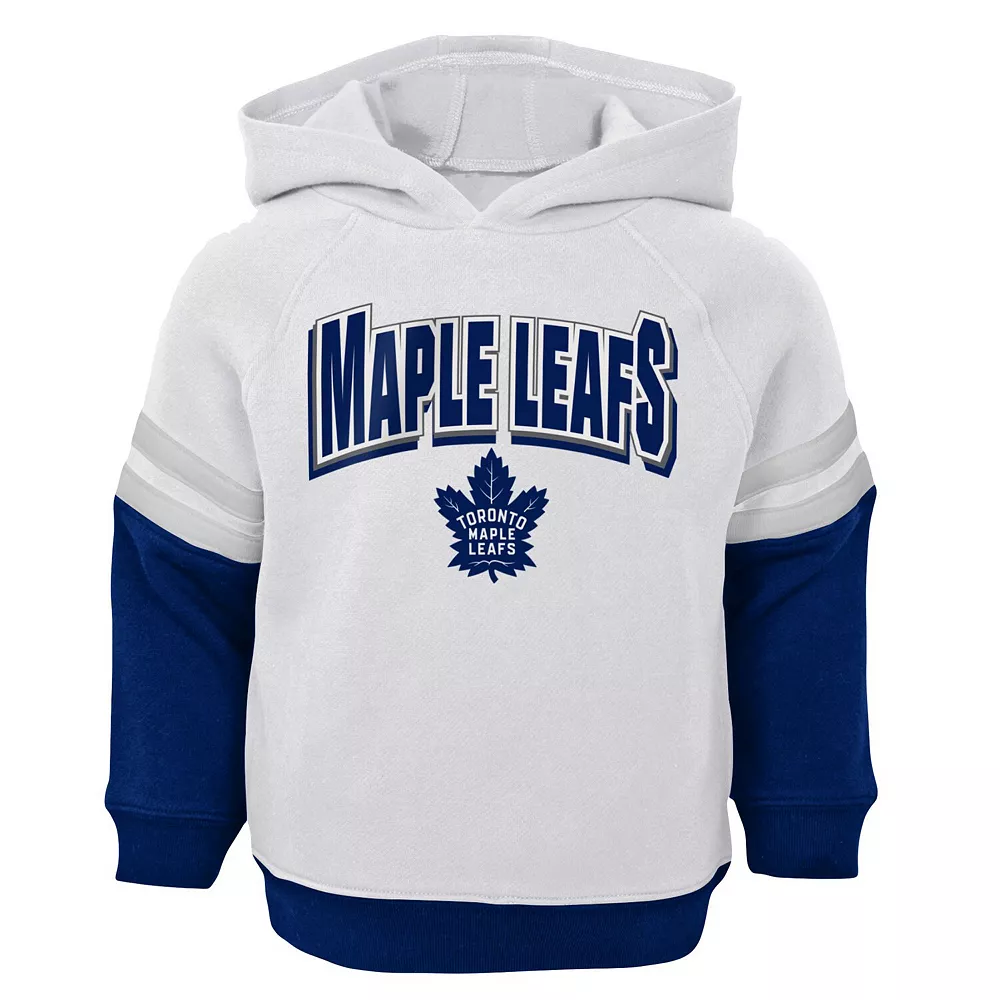 Toddler White/Blue Toronto Maple Leafs Miracle On Ice Raglan Pullover Hoodie & Pants Set 3 Toddler White/Blue Toronto Maple Leafs Miracle On Ice Raglan Pullover Hoodie & Pants Set - Image 3