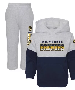 Toddler Navy/Heather Gray Milwaukee Brewers Two-Piece Playmaker Set