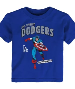 Toddler Royal Los Angeles Dodgers Team Captain America Marvel T-Shirt