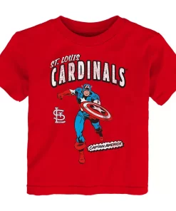 Toddler Red St. Louis Cardinals Team Captain America Marvel T-Shirt