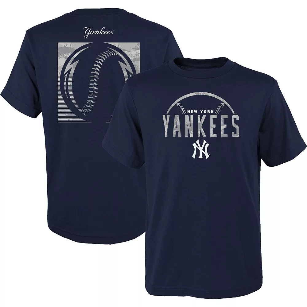 Youth Navy New York Yankees Blitz Ball T-Shirt 1 Youth Navy New York Yankees Blitz Ball T-Shirt