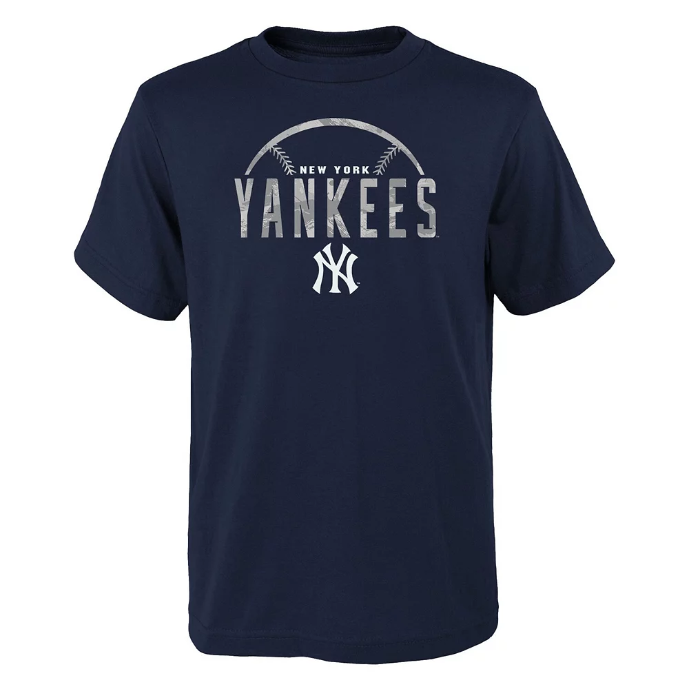 Youth Navy New York Yankees Blitz Ball T-Shirt 3 Youth Navy New York Yankees Blitz Ball T-Shirt - Image 3