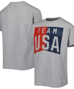 Alternative view of Youth Heather Gray Team USA Logo T-Shirt