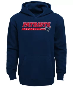 Youth Navy New England Patriots Take the Lead Pullover Hoodie