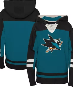 Youth Teal San Jose Sharks Ageless Revisited Home Lace-Up Pullover Hoodie