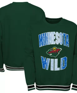 Youth Green Minnesota Wild Classic Blueliner Pullover Sweatshirt
