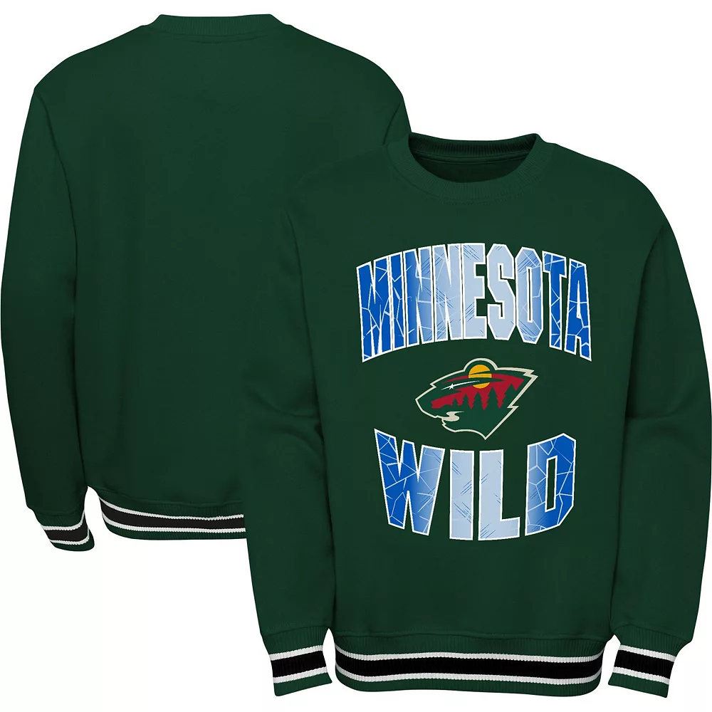 Youth Green Minnesota Wild Classic Blueliner Pullover Sweatshirt 2 Youth Green Minnesota Wild Classic Blueliner Pullover Sweatshirt - Image 2