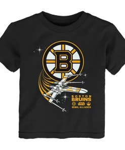 Toddler Black Boston Bruins Star Wars Rebel Alliance T-Shirt