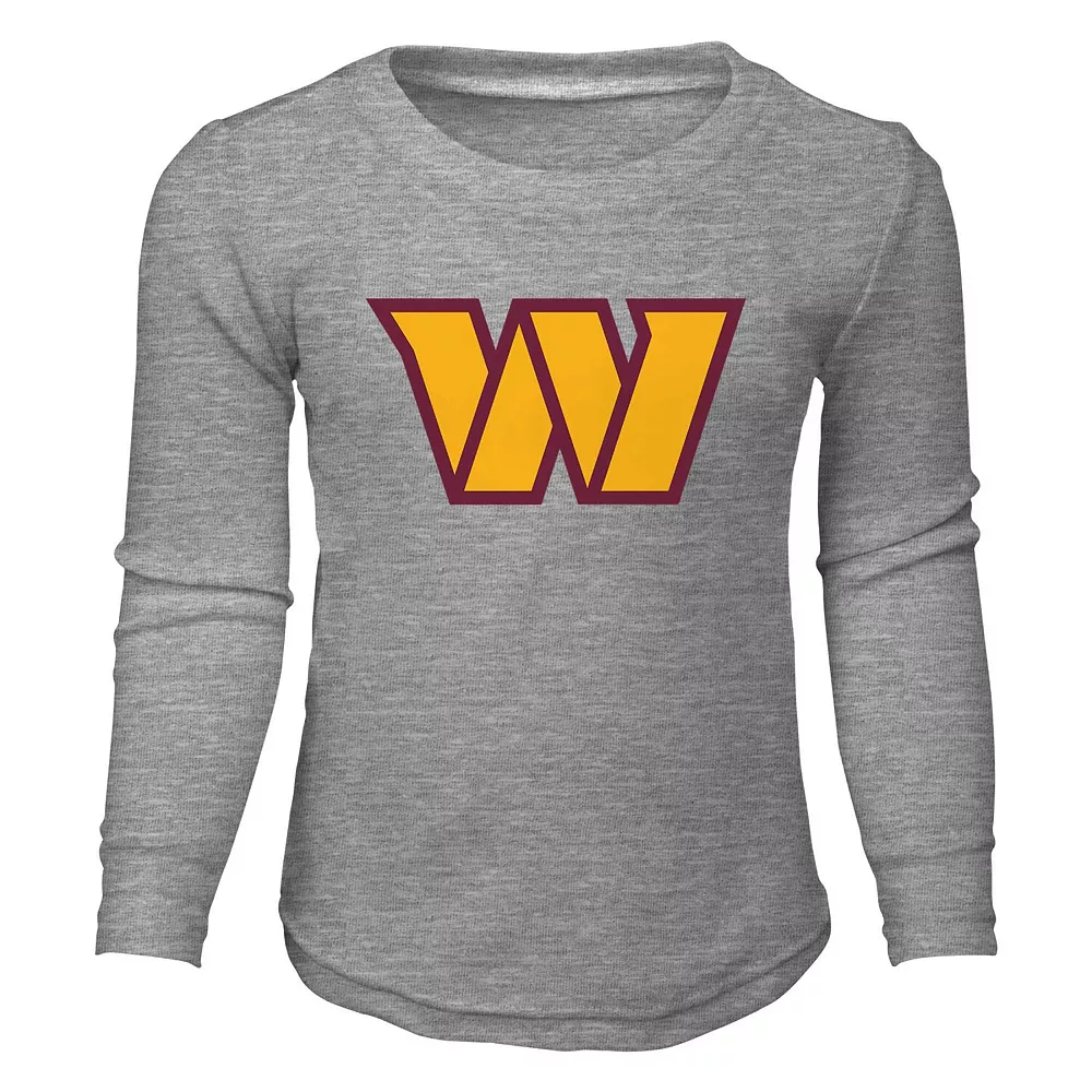 Toddler Heathered Gray Washington Commanders Long Sleeve T-Shirt & Pants Sleep Set 3 Toddler Heathered Gray Washington Commanders Long Sleeve T-Shirt & Pants Sleep Set - Image 3