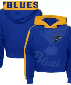 Alternative view of Girls Youth Blue St. Louis Blues Record Setter Pullover Hoodie