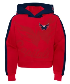 Girls Youth Red Washington Capitals Record Setter Pullover Hoodie 5 Girls Youth Red Washington Capitals Record Setter Pullover Hoodie -MLB Shop 6112207 ALT2