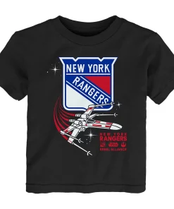 Toddler Black New York Rangers Star Wars Rebel Alliance T-Shirt