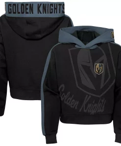 Alternative view of Girls Youth Black Vegas Golden Knights Record Setter Pullover Hoodie