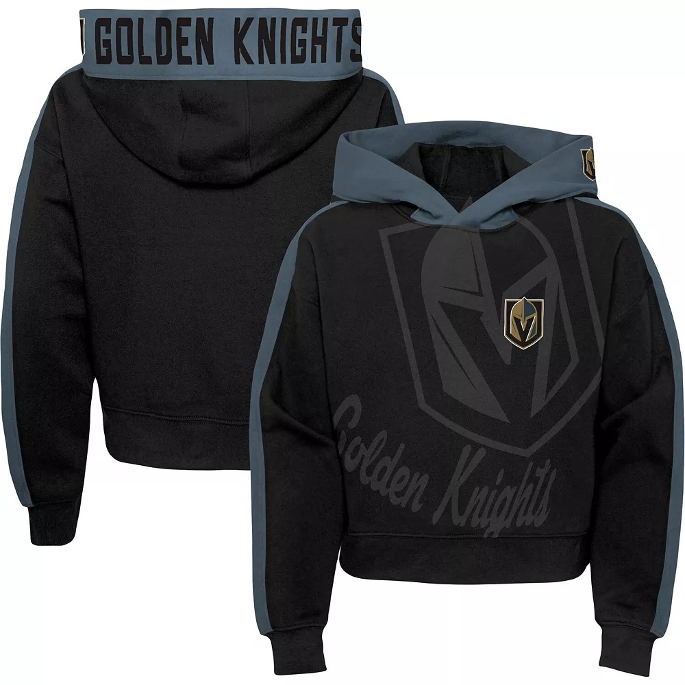 Girls Youth Black Vegas Golden Knights Record Setter Pullover Hoodie 2 Girls Youth Black Vegas Golden Knights Record Setter Pullover Hoodie - Image 2