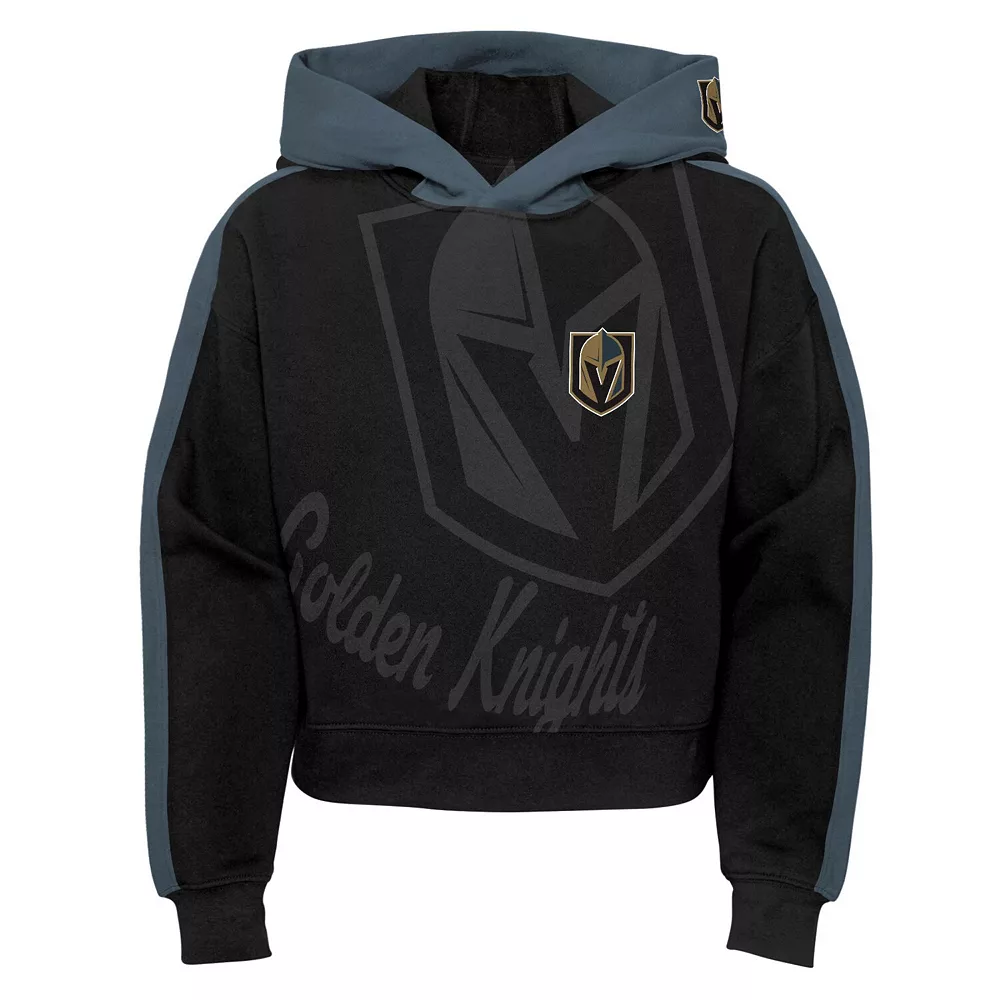 Girls Youth Black Vegas Golden Knights Record Setter Pullover Hoodie 3 Girls Youth Black Vegas Golden Knights Record Setter Pullover Hoodie - Image 3