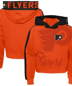 Girls Youth Orange Philadelphia Flyers Record Setter Pullover Hoodie