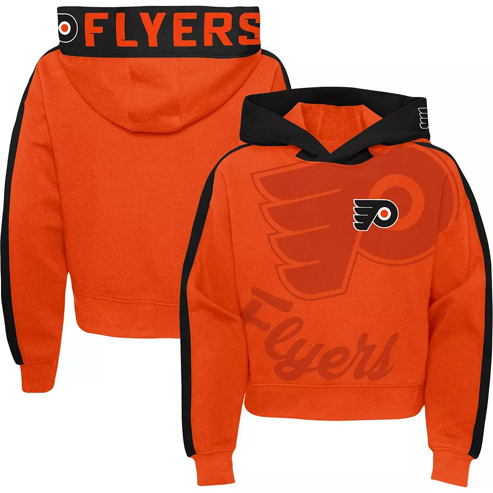 Girls Youth Orange Philadelphia Flyers Record Setter Pullover Hoodie 2 Girls Youth Orange Philadelphia Flyers Record Setter Pullover Hoodie - Image 2