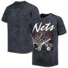 Youth Black Brooklyn Nets Mineral Wash Headliner T-Shirt