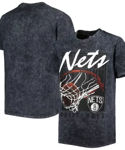 Youth Black Brooklyn Nets Mineral Wash Headliner T-Shirt -MLB Shop 6126906 ALT