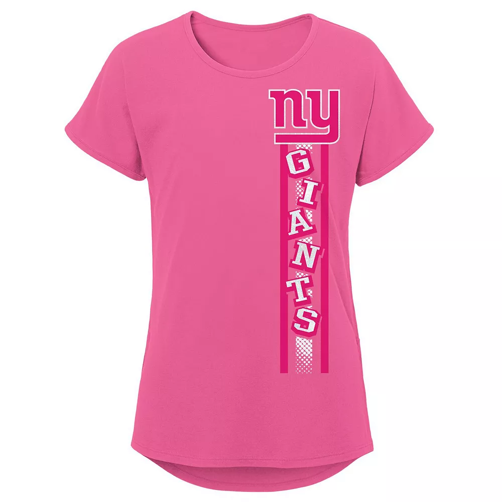 Girls Youth Pink New York Giants Fair Catch Dolman T-Shirt 1 Girls Youth Pink New York Giants Fair Catch Dolman T-Shirt
