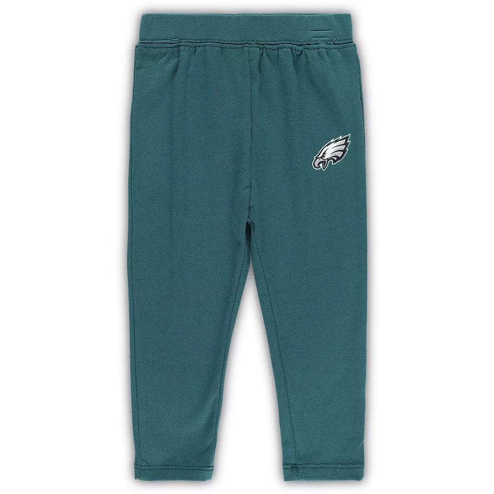 Toddler Midnight Green/Heathered Gray Philadelphia Eagles Forever Love T-Shirt & Leggings Set 4 Toddler Midnight Green/Heathered Gray Philadelphia Eagles Forever Love T-Shirt & Leggings Set - Image 4