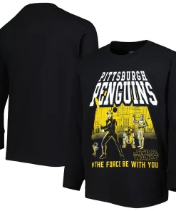 Youth Black Pittsburgh Penguins Star Wars The Force Long Sleeve T-Shirt