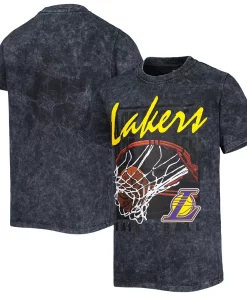 Youth Black Los Angeles Lakers Mineral Wash Headliner T-Shirt -MLB Shop 6128040 ALT