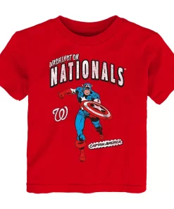 Toddler Red Washington Nationals Team Captain America Marvel T-Shirt